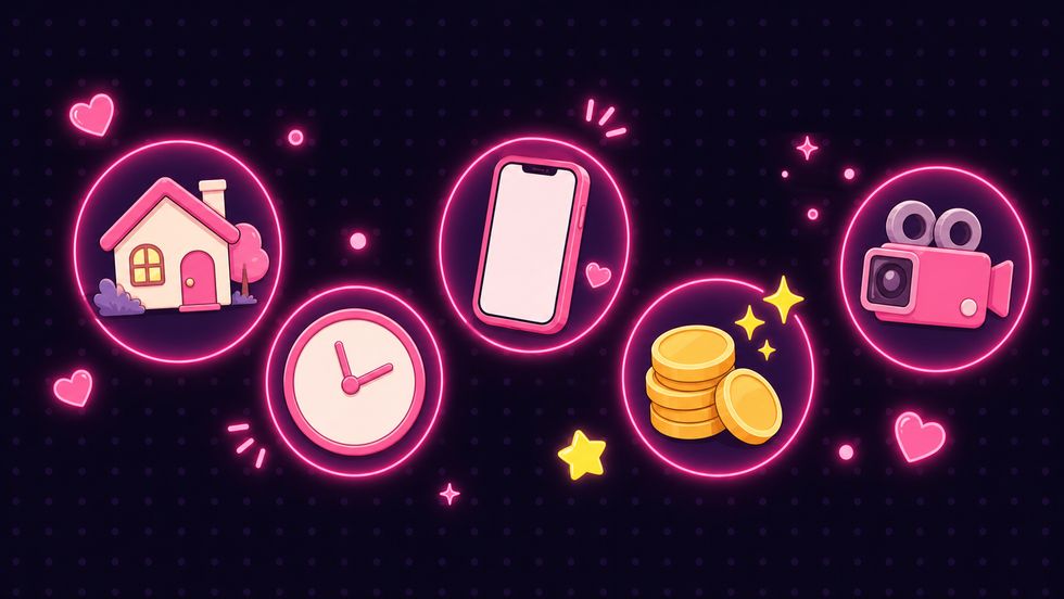 スマホでライブ配信するライバーのイラスト