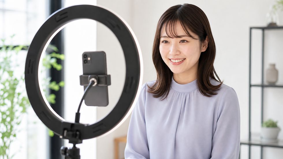 TikTok LIVEの配信練習をする札幌のライバー志望女性（フォロワー0人からスタートできる）