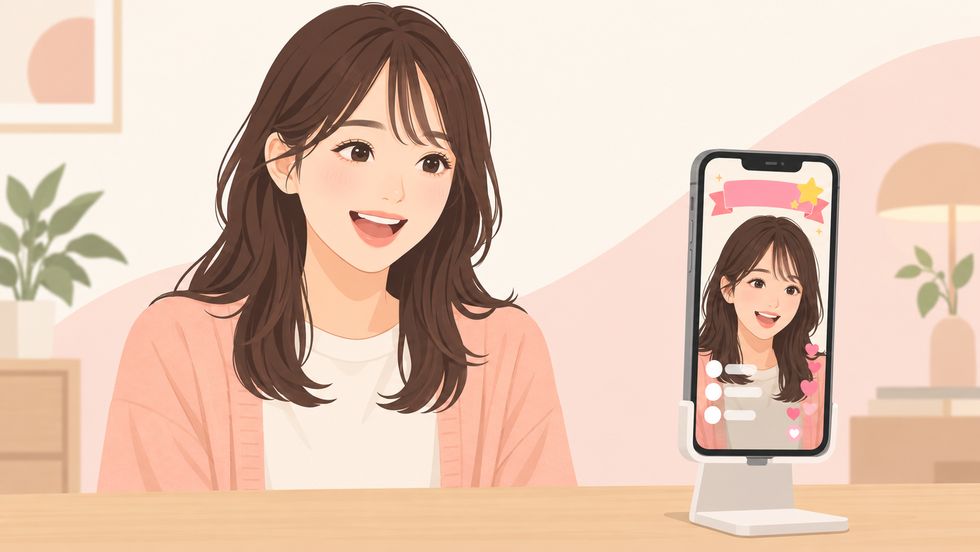 イベント期間中の配信でリスナーに応援を呼びかけるライバーの様子