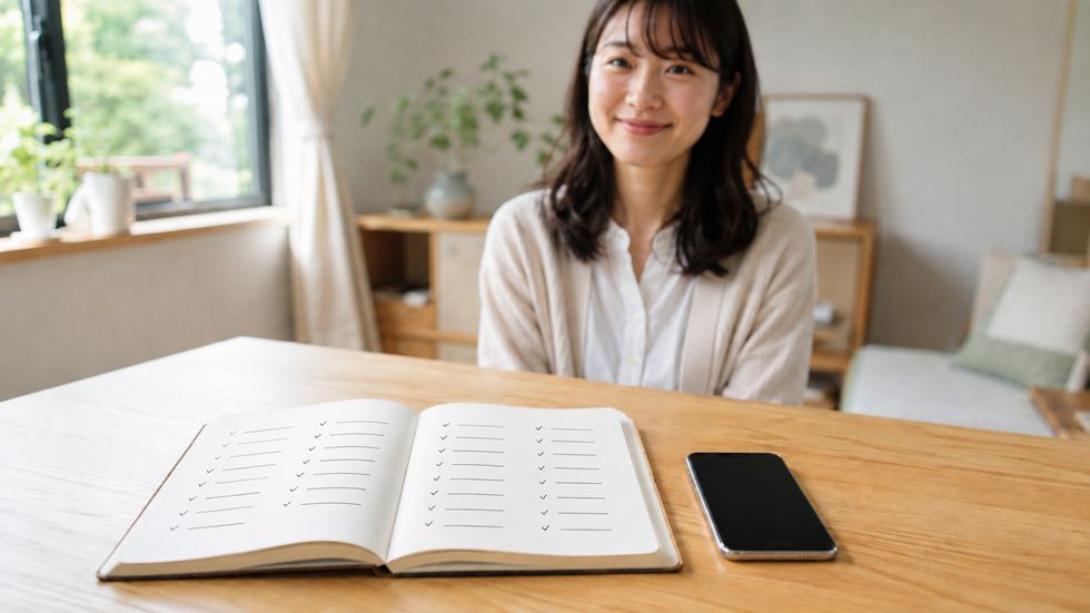 配信記録をつけるノートとスマホ。自分の基準で振り返る習慣がメンタルを守る