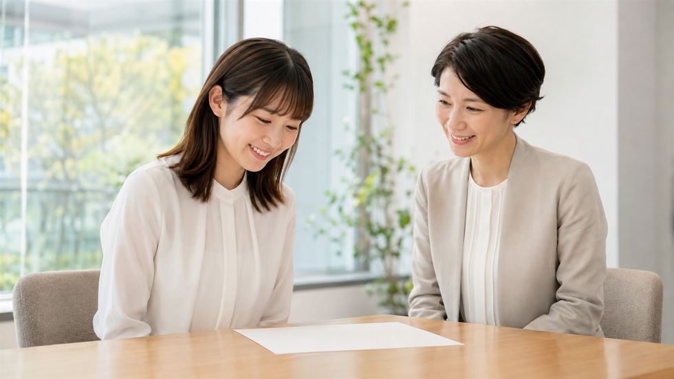 事務所スタッフと一緒にフィードバックシートを見るライバー。客観的な振り返りで比較から解放される
