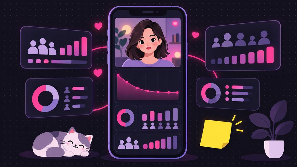 TikTok LIVEの維持率グラフと視聴者分析画面