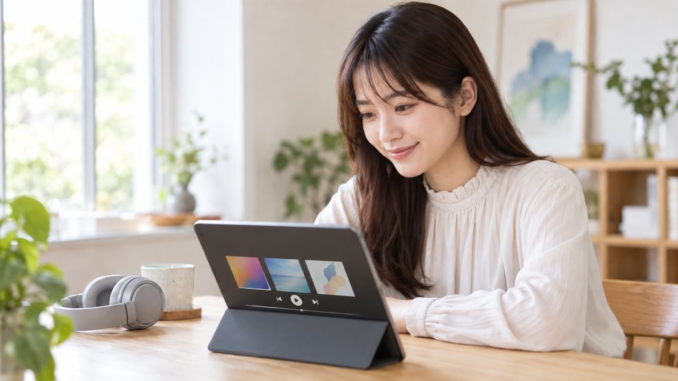 TikTok LIVE配信で使用するBGMを選んでいる様子