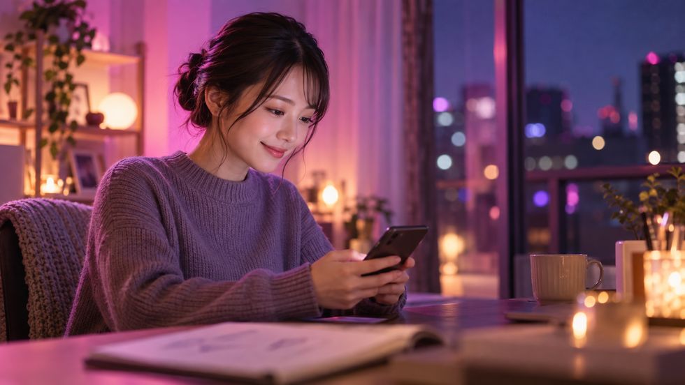 旭川在住の方がスマホのLINEでライバー事務所に相談している様子