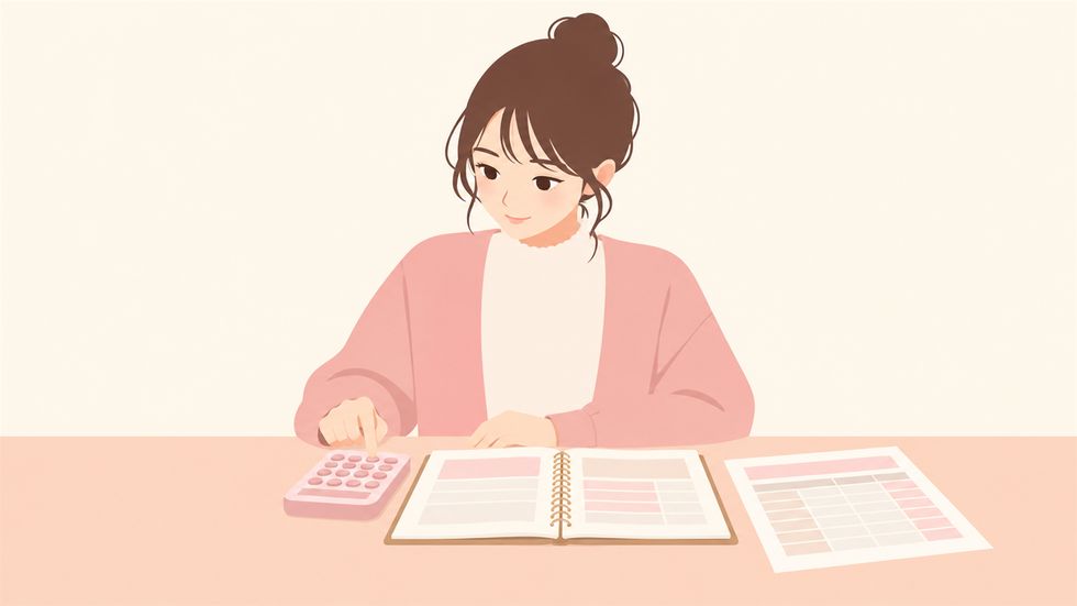 ライバー事務所の契約書で報酬の計算方法を確認している様子