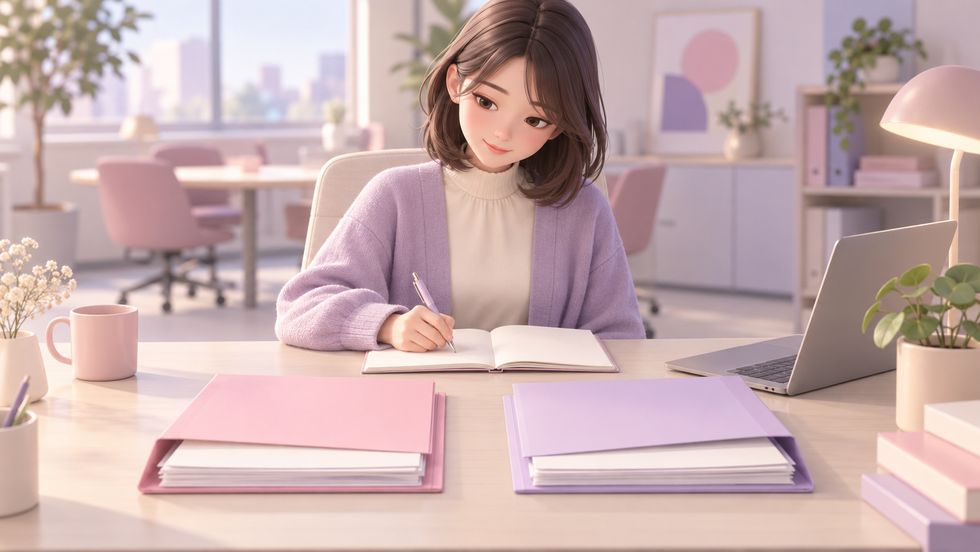 ライバー事務所の面談後に聞いたことを比較して整理する様子