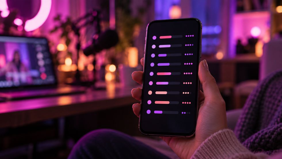 ライバーの配信記録ノートに視聴者数の推移をメモしているスマホ画面