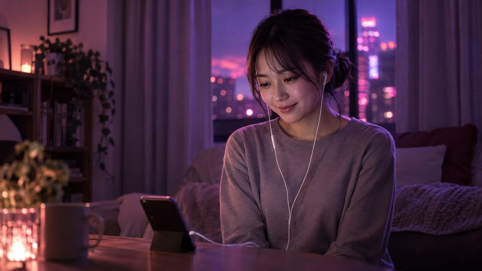配信前に生活音を録音チェックしてライバーの身バレ対策をする女性