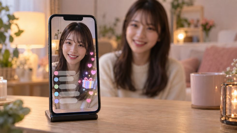 TikTok LIVEでギフトが贈られる瞬間の配信画面