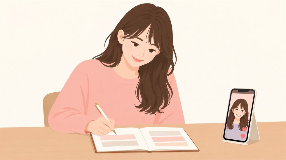 ライバーの収入と経費を月ごとにノートへ記録して住民税の申告に備える様子