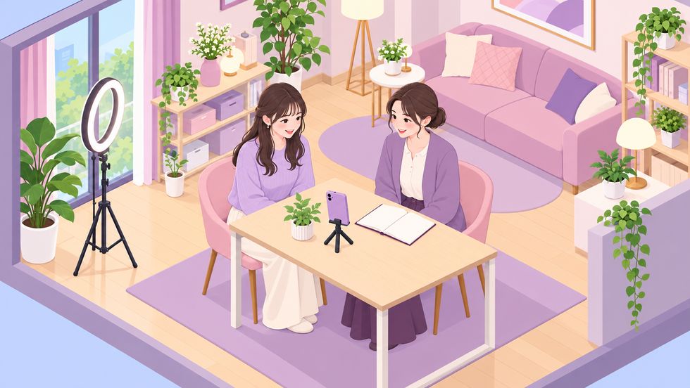 仙台からライバー事務所へ通い配信について相談する様子