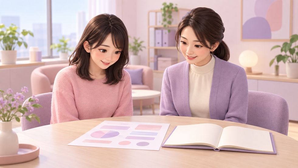配信後に視聴者数の分析結果をスタッフと振り返るライバー